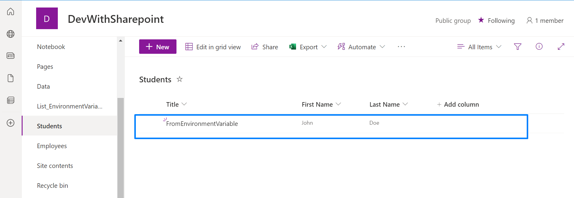 environment variables